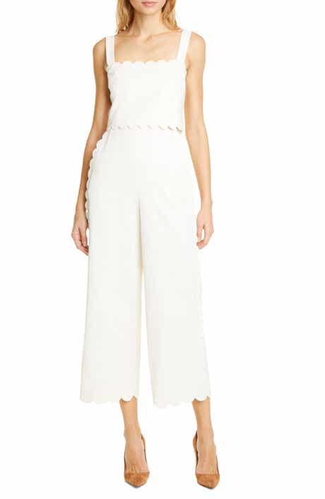Rebecca Taylor Sleeveless Scalloped Jumpsuit
