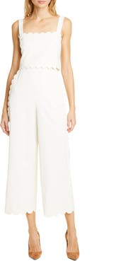 Rebecca Taylor Sleeveless Scalloped Jumpsuit