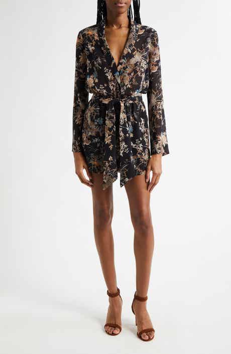 L'AGENCE Arabell Print Tie Waist Romper