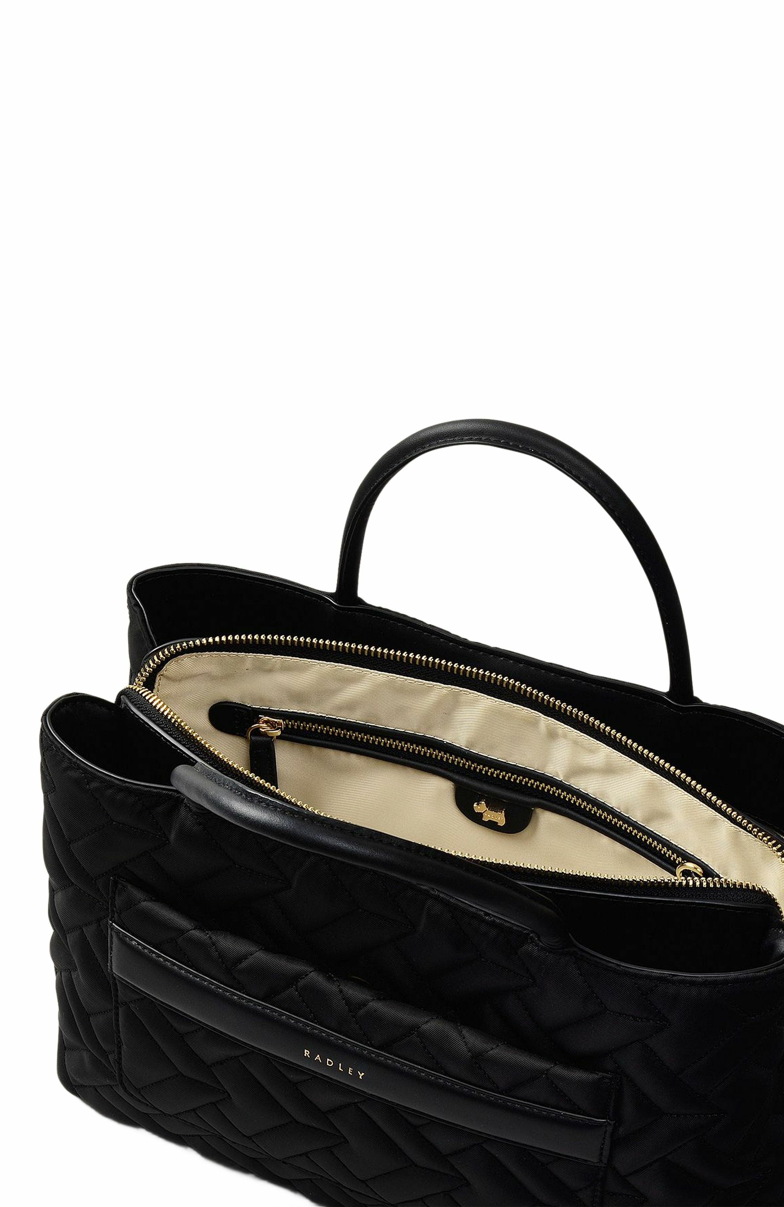 Radley Holland Park - Quilt Medium Ziptop Satchel Bag, Alternate, color, Black