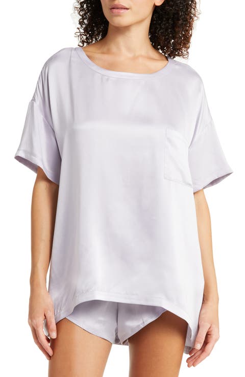 Washable Silk Tee Short Pajamas (Regular & Plus)