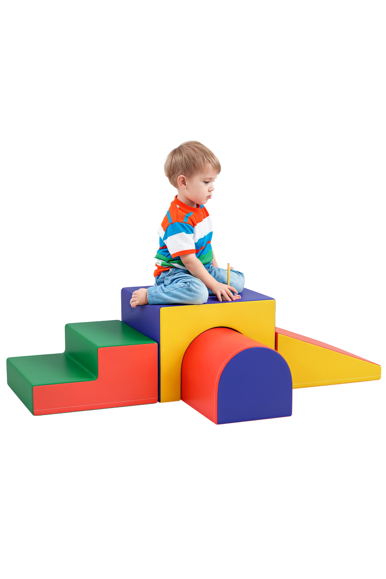 Foam Play Set for Toddlers, Easy-to-clean Soft & Safe Climbing Set, Main, color, Assorted