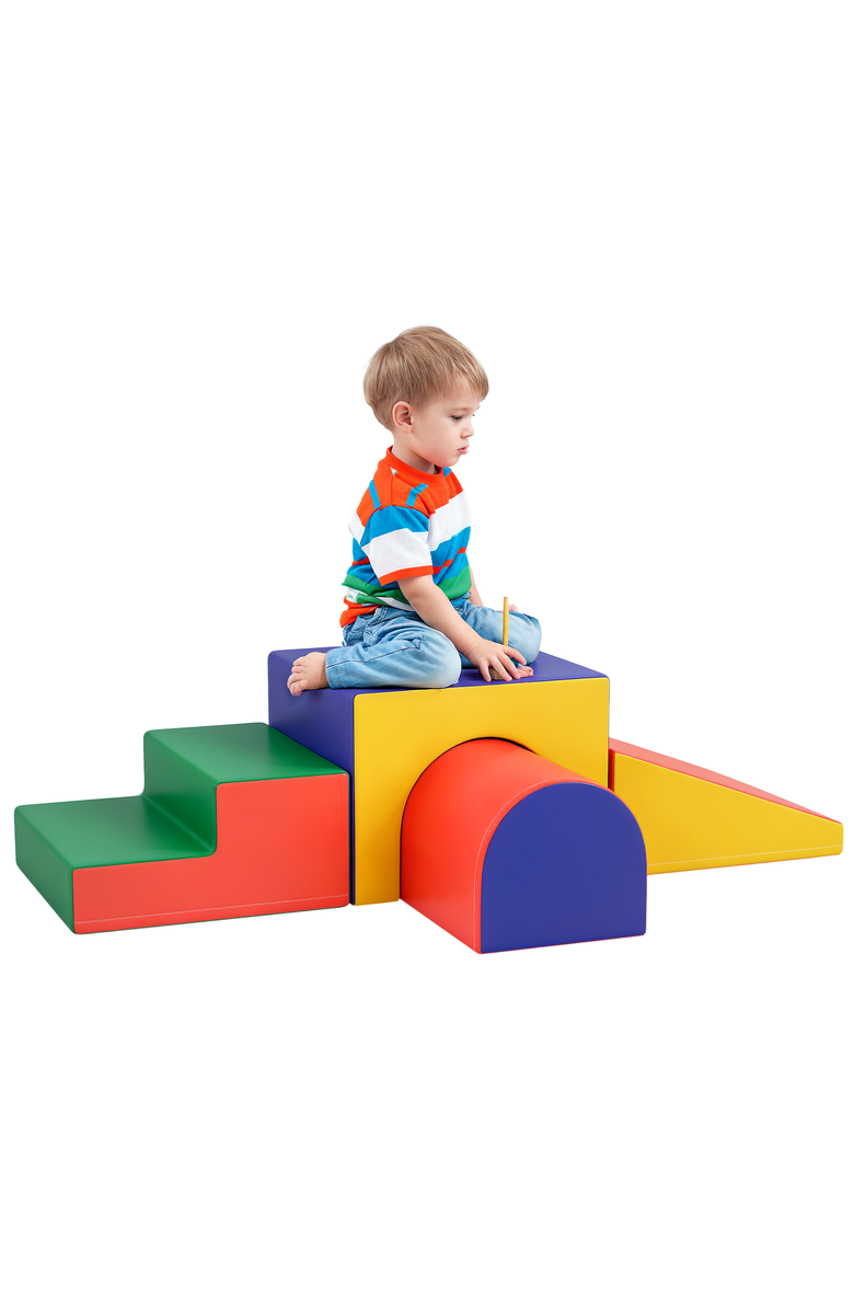 Qaba Foam Play Set for Toddlers, Easy-to-clean Soft & Safe Climbing Set, Main, color, Assorted