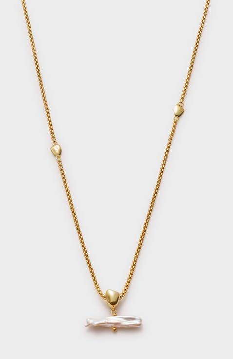 Sol Pearl T-Bar Necklace