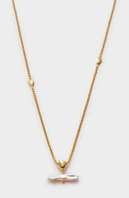 Katie Loxton Sol Pearl T-Bar Necklace