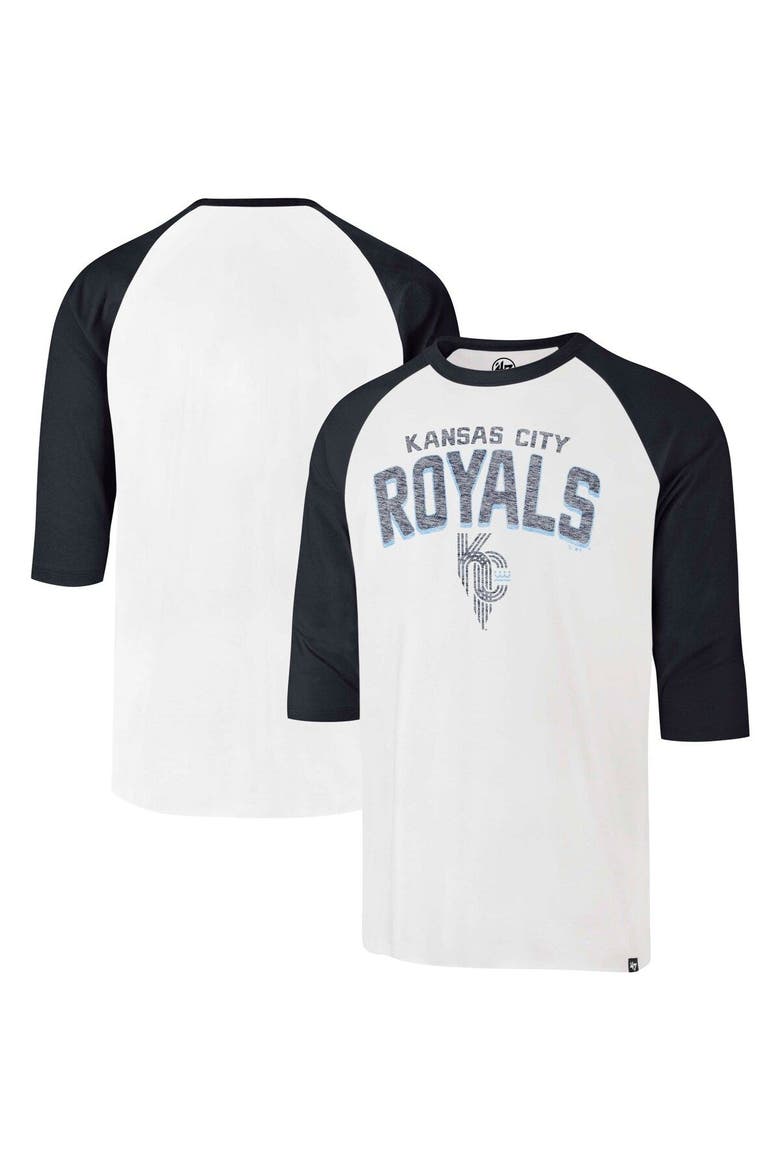Men's '47 Cream Kansas City Royals City Connect Crescent Franklin Raglan Three-Quarter Sleeve T-Shirt, Main, color, Cream