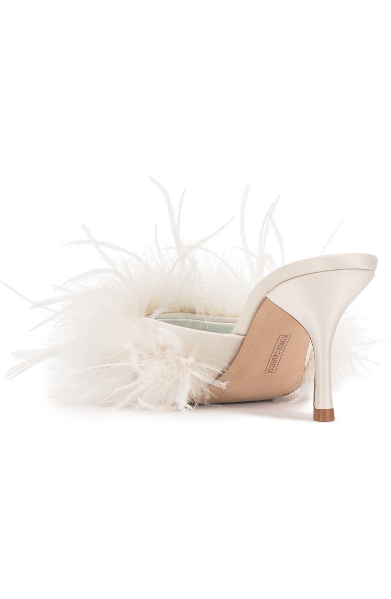 Vince Camuto Paelly Faux Feather Slide Sandal, Alternate, color, Milk