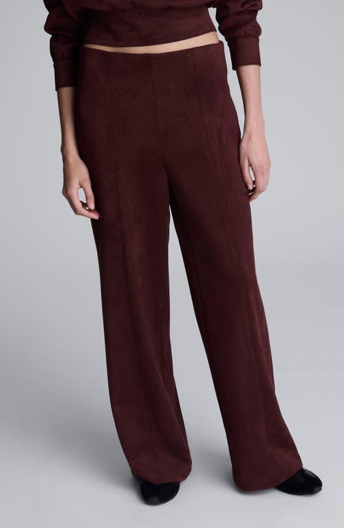Kenneth Cole Faux Suede Pull On Wide Leg Pant In Brown