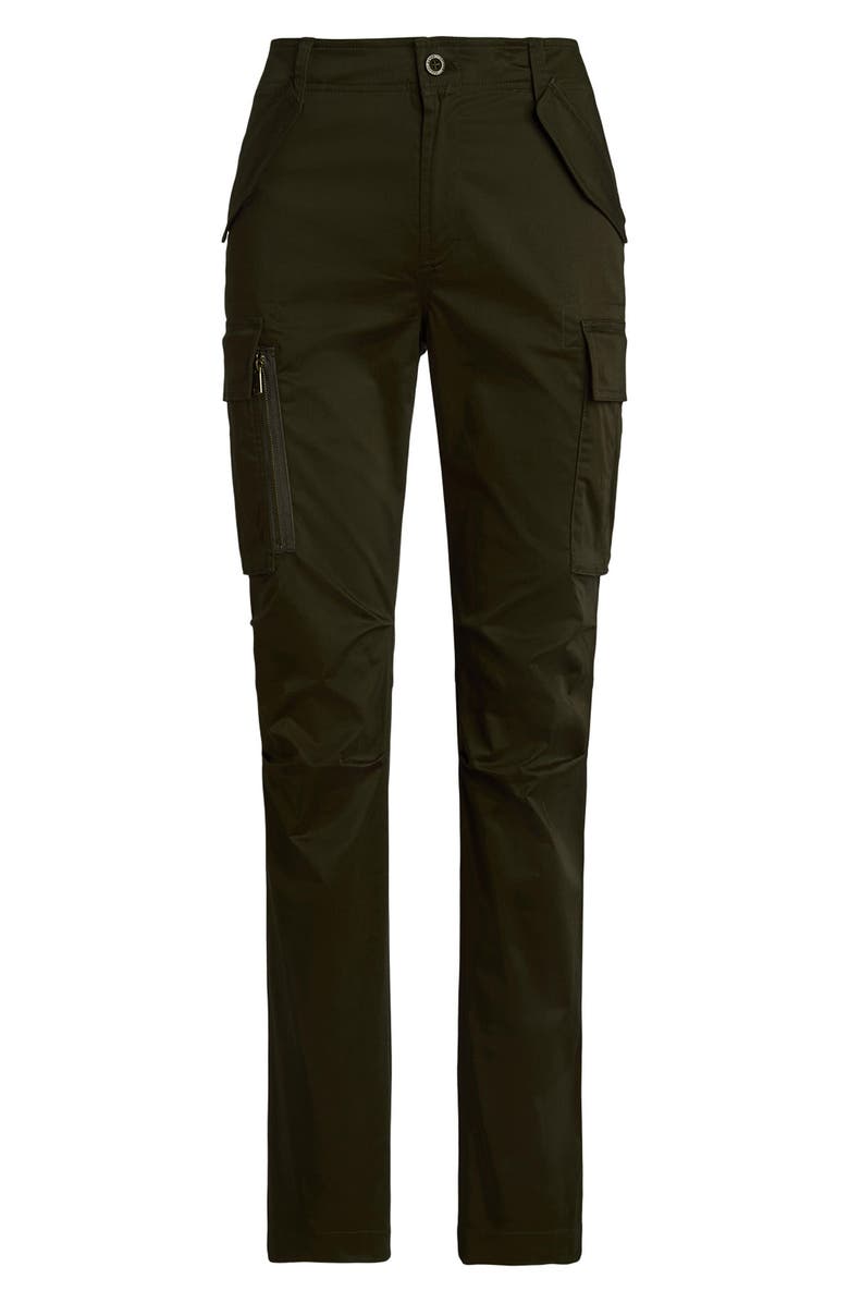 Lauren Ralph Lauren Stretch Cotton Sateen Ankle Cargo Pants, Alternate, color, Botanic Green