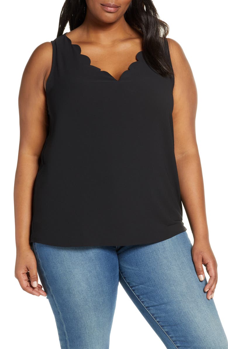 GIBSONLOOK Gibson x Living in Yellow Savannah Scalloped V-Neck Tank, Main, color,