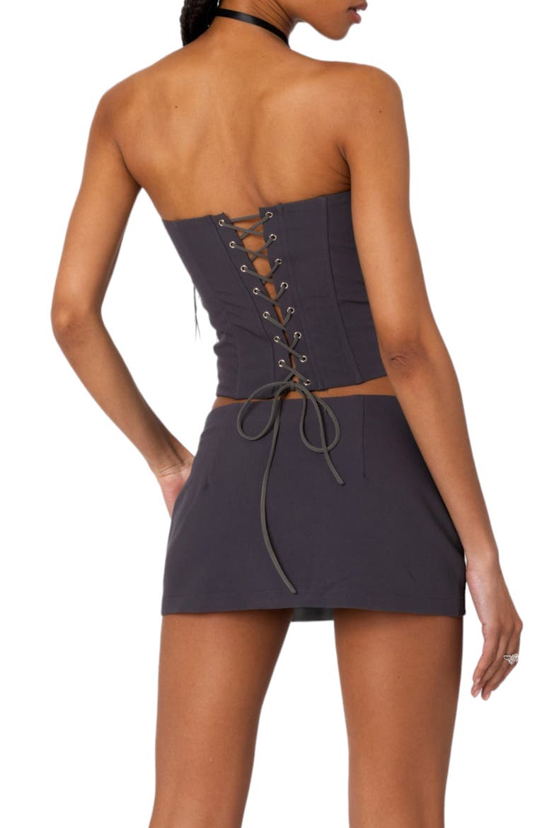 Piper Strapless Crop Corset, Alternate, color, DARK-GRAY