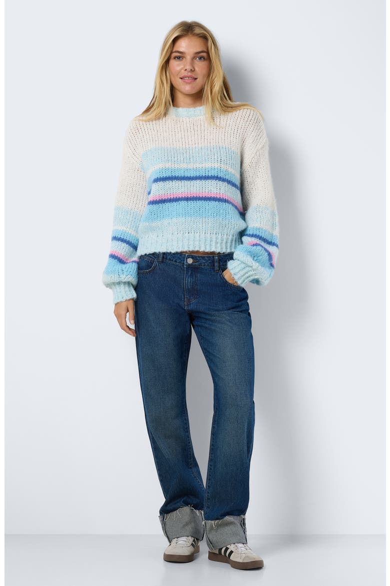 Leisa Stripe Crewneck Sweater, Alternate, color, SKY BLUE STRIPES MELANGE