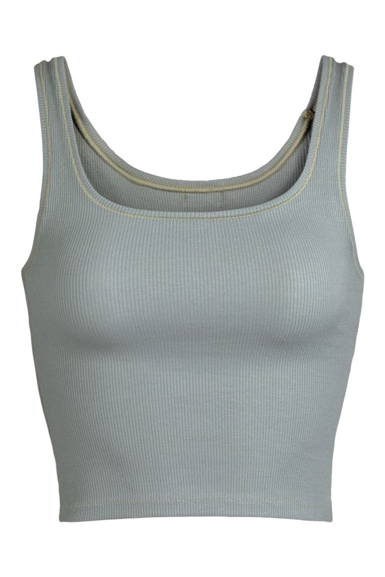Stretch Cotton Rib Tank, Alternate, color, STONE