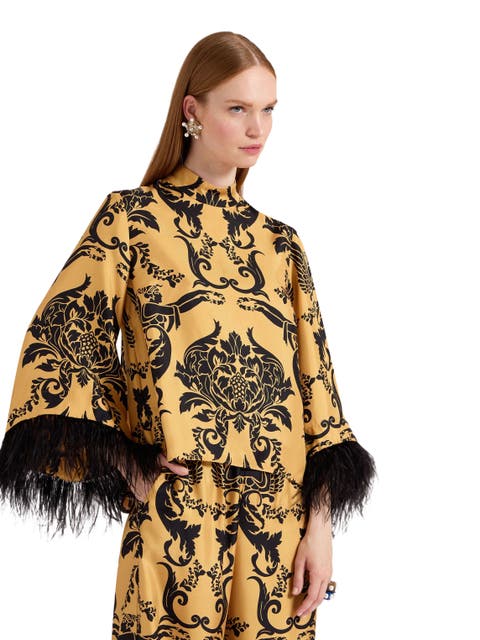 Make An Exit Top With Feathers Cherubs Gold