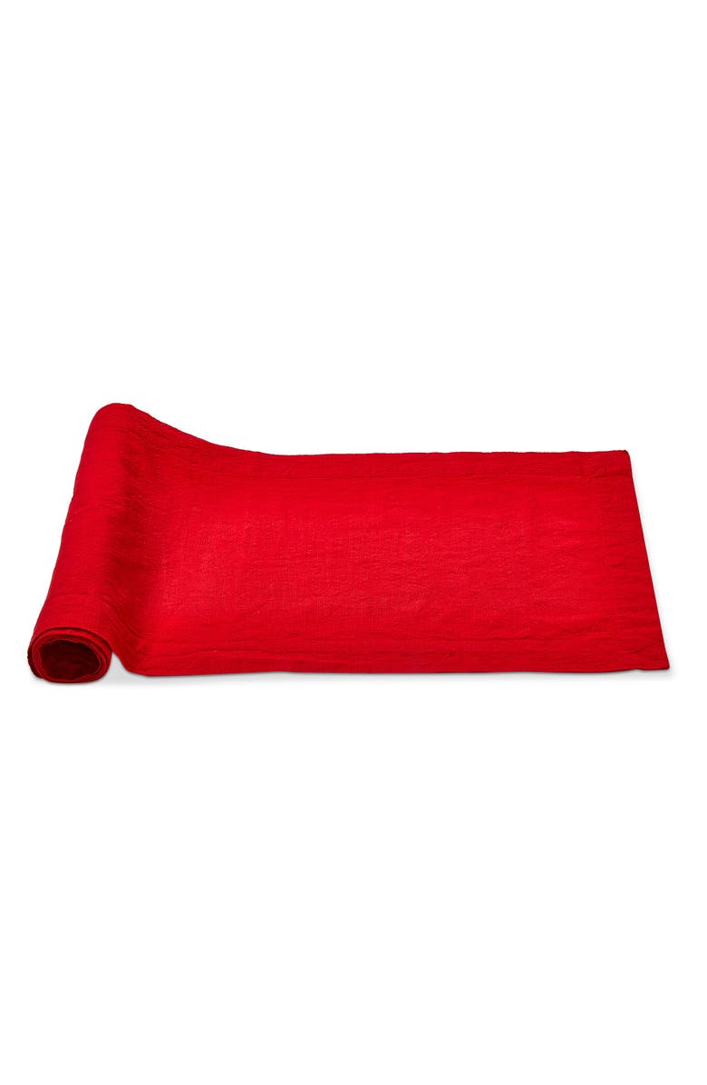 tag Threads Slub Runner Red Cotton Table Runner Machine Washable, Main, color, Red