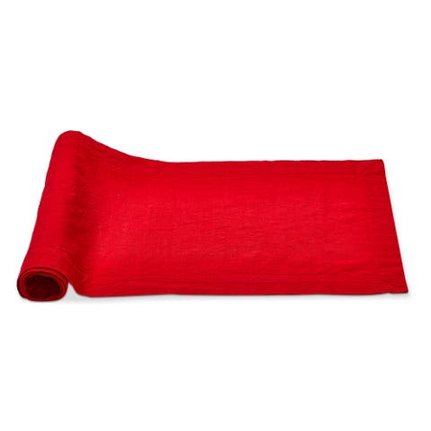 Threads Slub Runner Red Cotton Table Runner Machine Washable