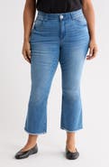 Democracy Itty Bitty Flare Frayed Hem Crop Jeans