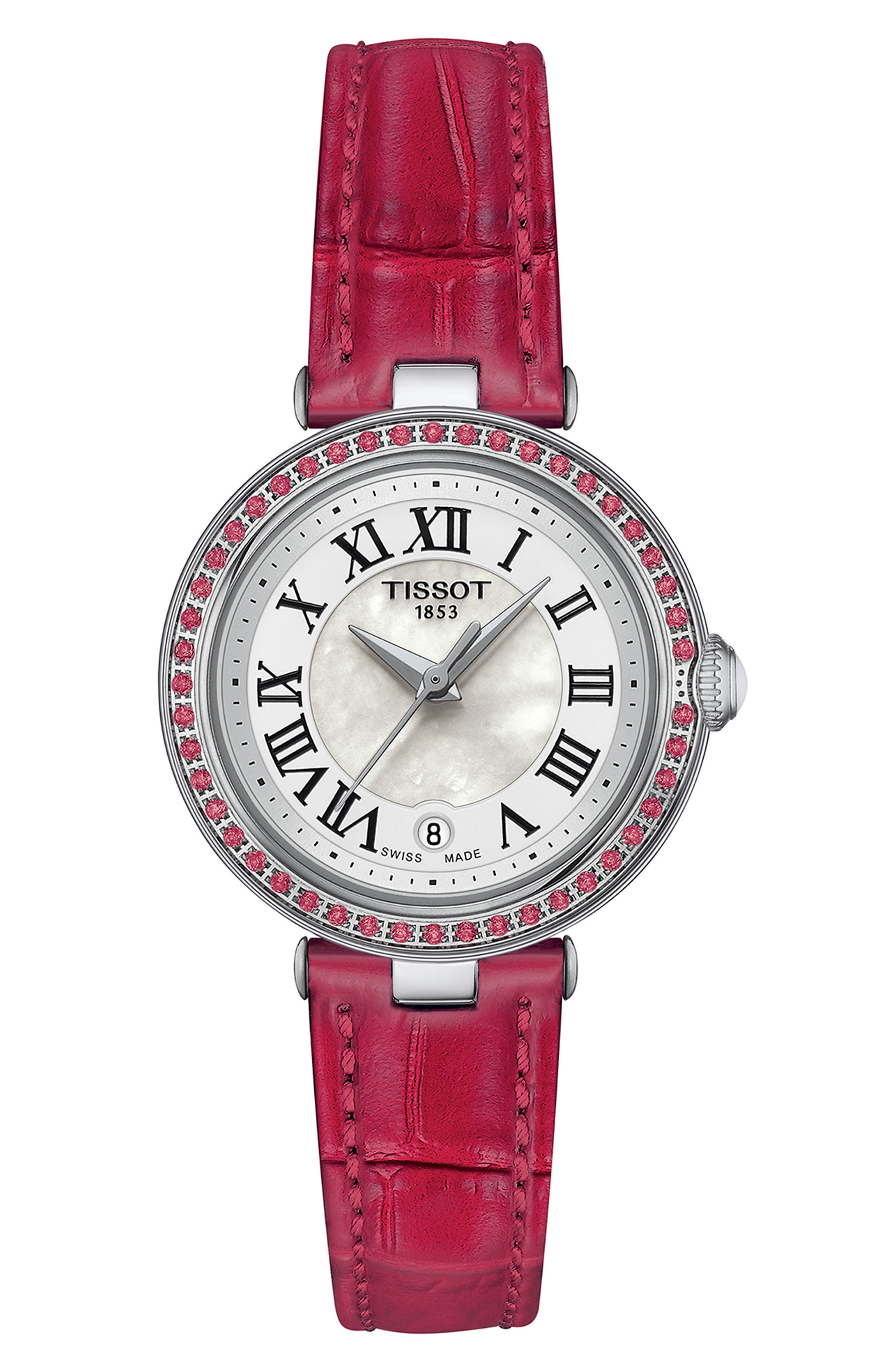 Bellissima Topaz Leather Strap Watch, 26mm