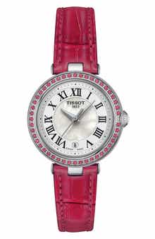 Bellissima Topaz Leather Strap Watch, 26mm