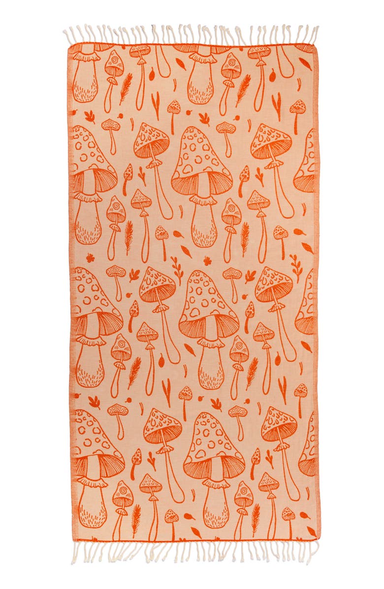 InfuseZen Mushroom Sand Resistant Organic Turkish Towel, Alternate, color, Orange