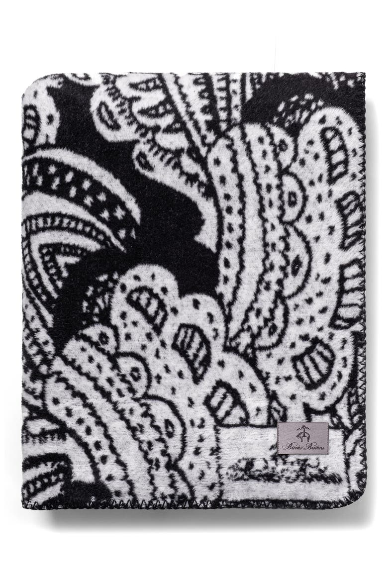 Paisley Throw Blanket, Main, color, WHITE