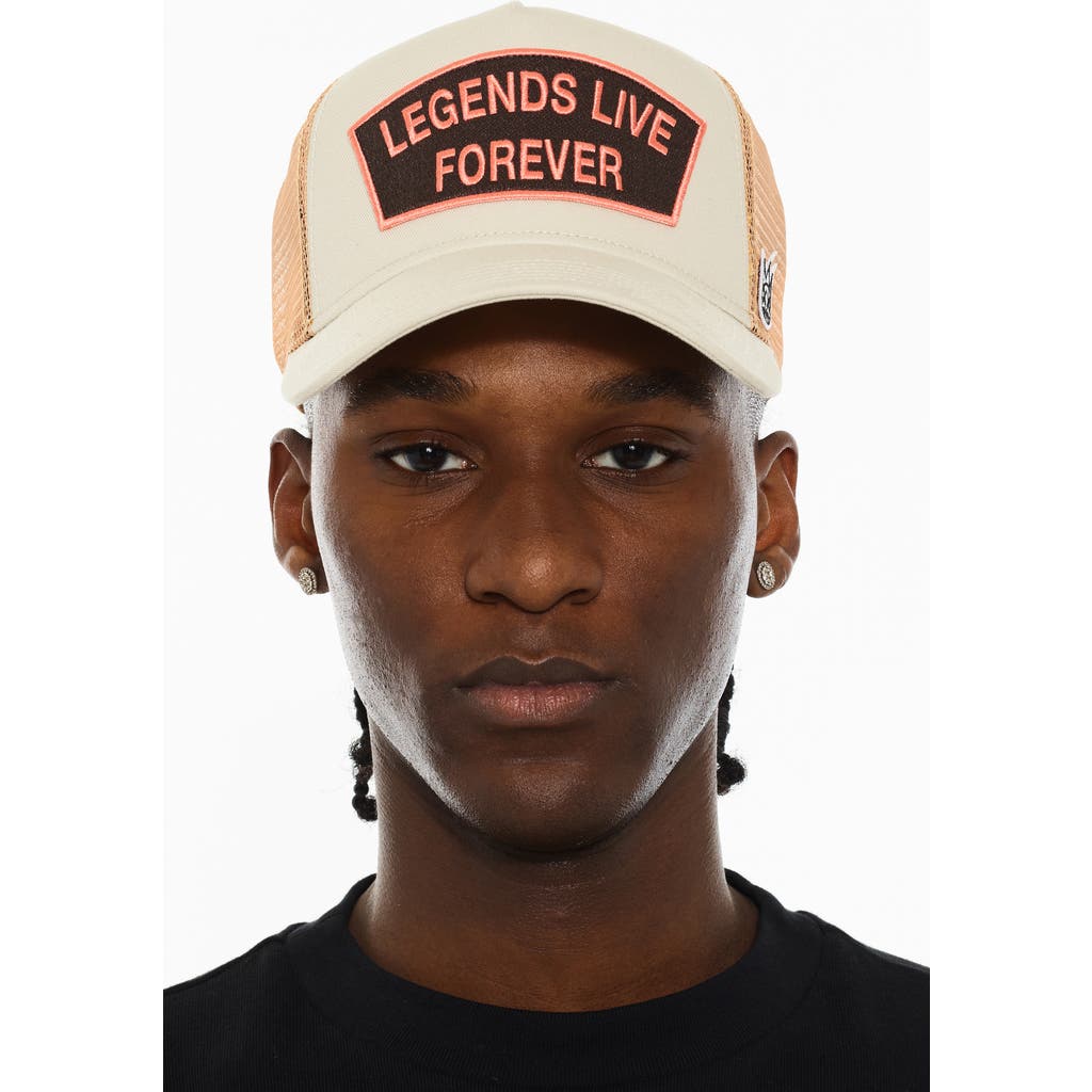 Cult Of Individuality Legends Mesh Back Trucker Hat In White