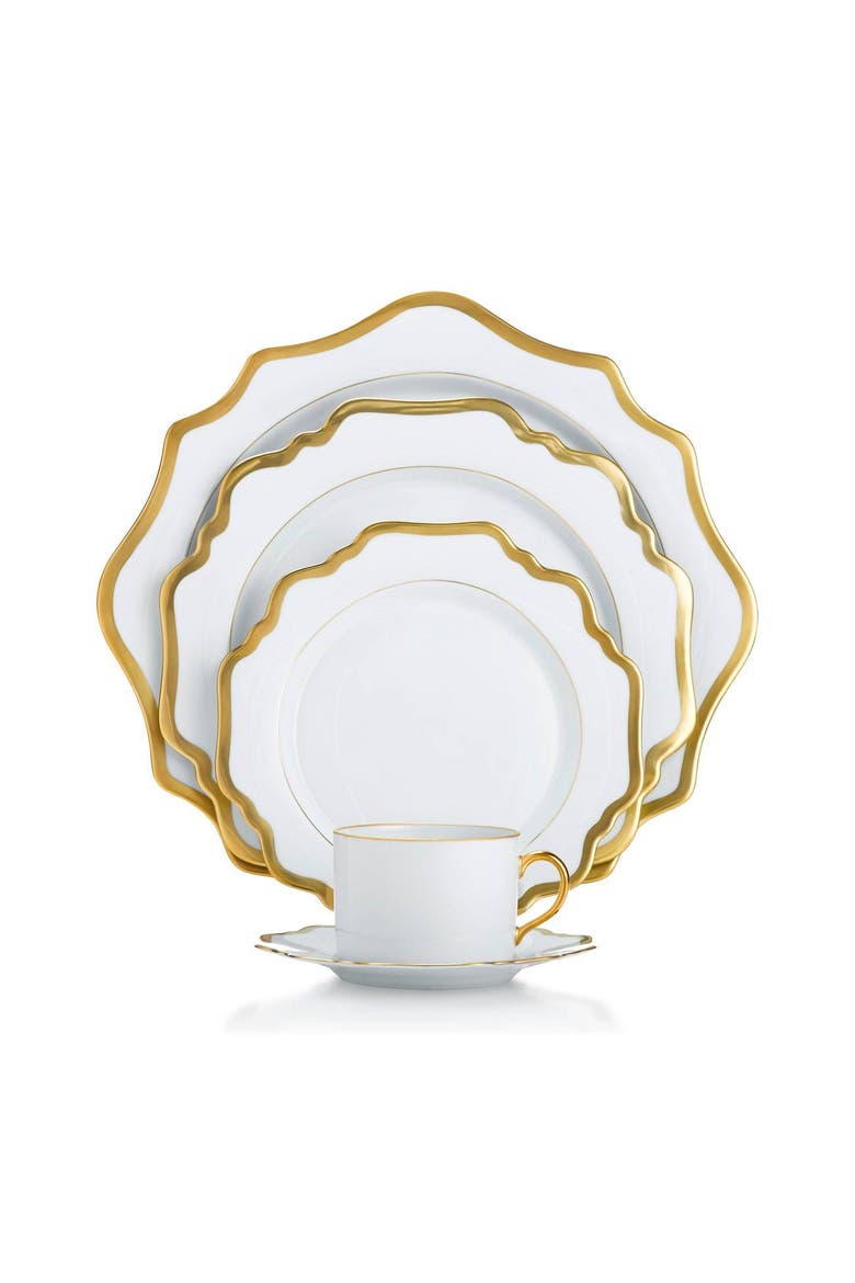 Anitque White Gold Salad Plate, Alternate, color, WHITE/GOLD