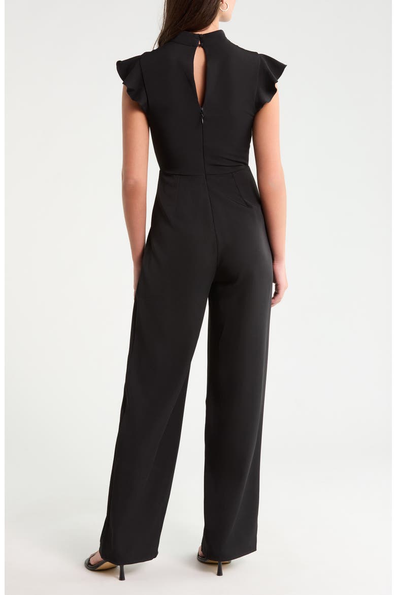 Manuela Mock Neck Wide Leg Jumpsuit, Alternate, color, BLACK