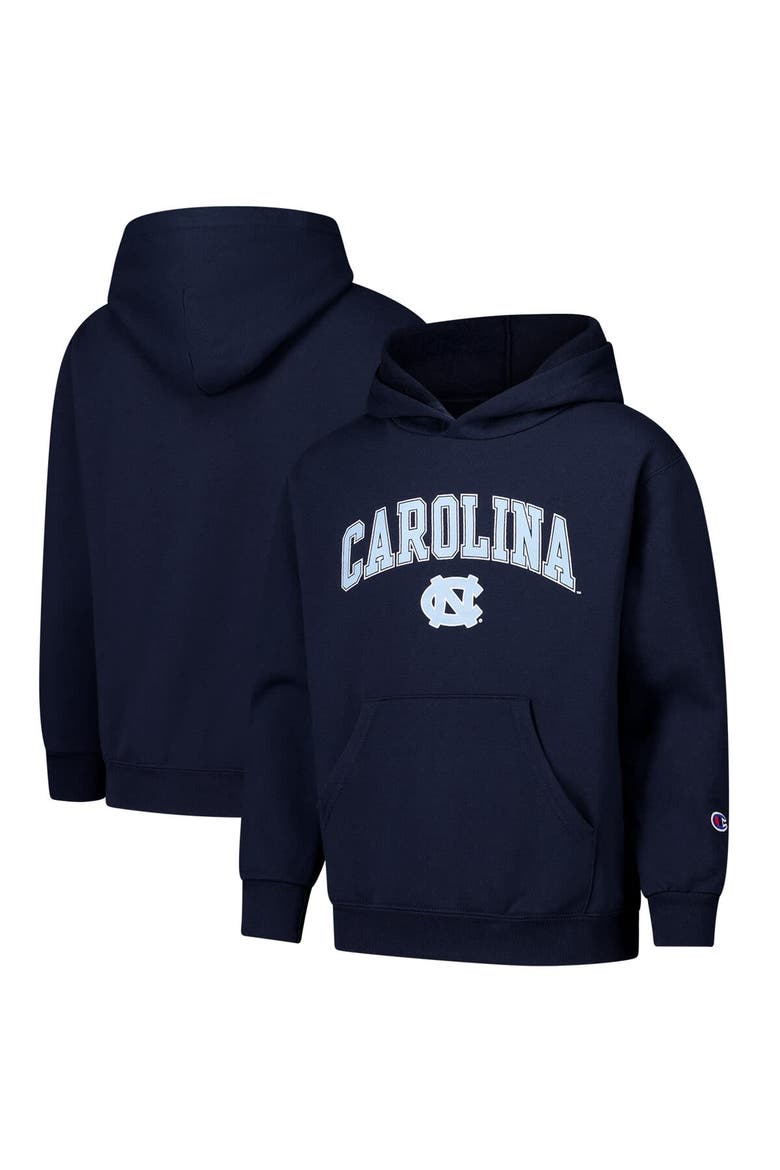Youth Champion Navy North Carolina Tar Heels Campus Pullover Hoodie, Alternate, color, Navy