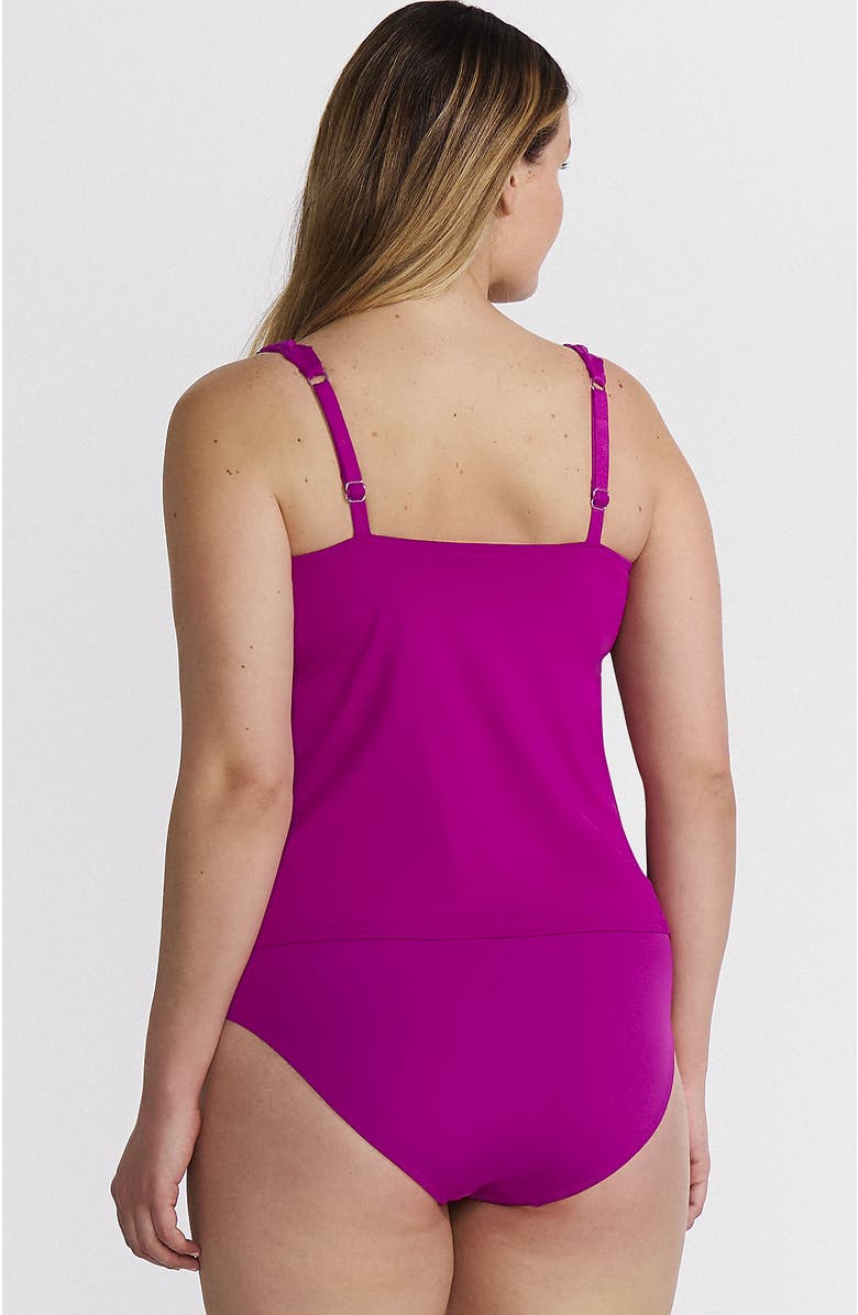 Lands' End Macrame Tankini Top, Alternate, color, Crimson Rose