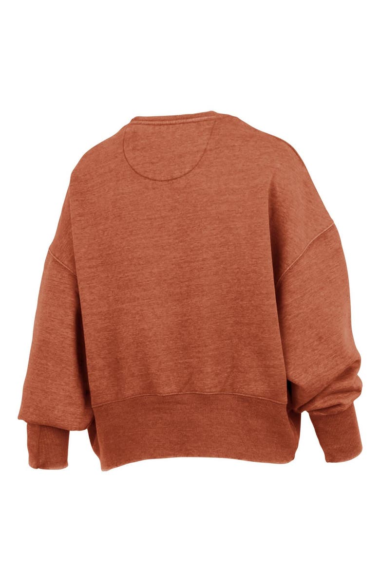 PRESSBOX Women's Pressbox Texas Orange Texas Longhorns Oversized Waist-Length Crewneck Sweatshirt, Alternate, color, 