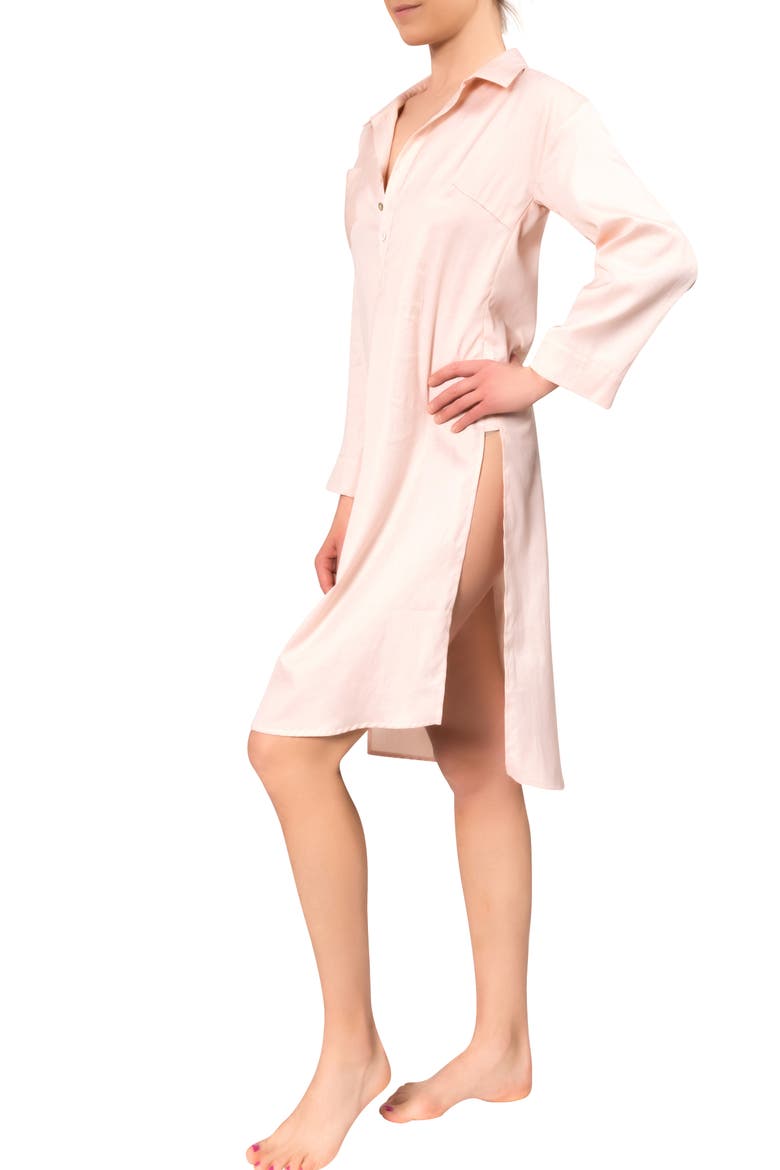 Luna Sleep Shirt, Alternate, color, CHAMPANGE/ WHITE