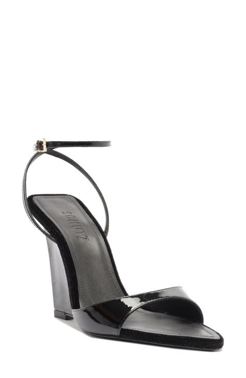 Elodie Ankle Strap Pointed Toe Wedge Sandal