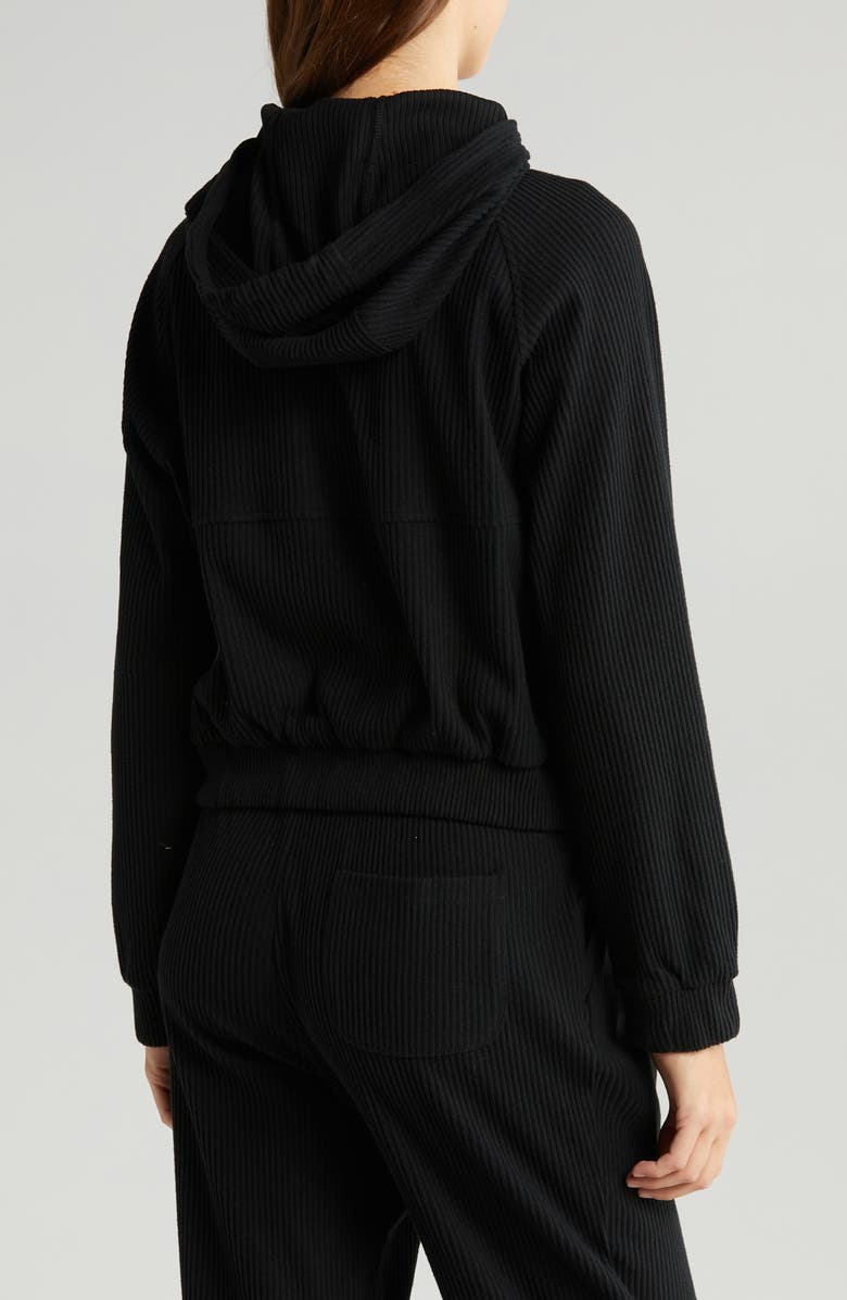 Zella Cozy Rib Half Zip Hoodie, Alternate, color, 