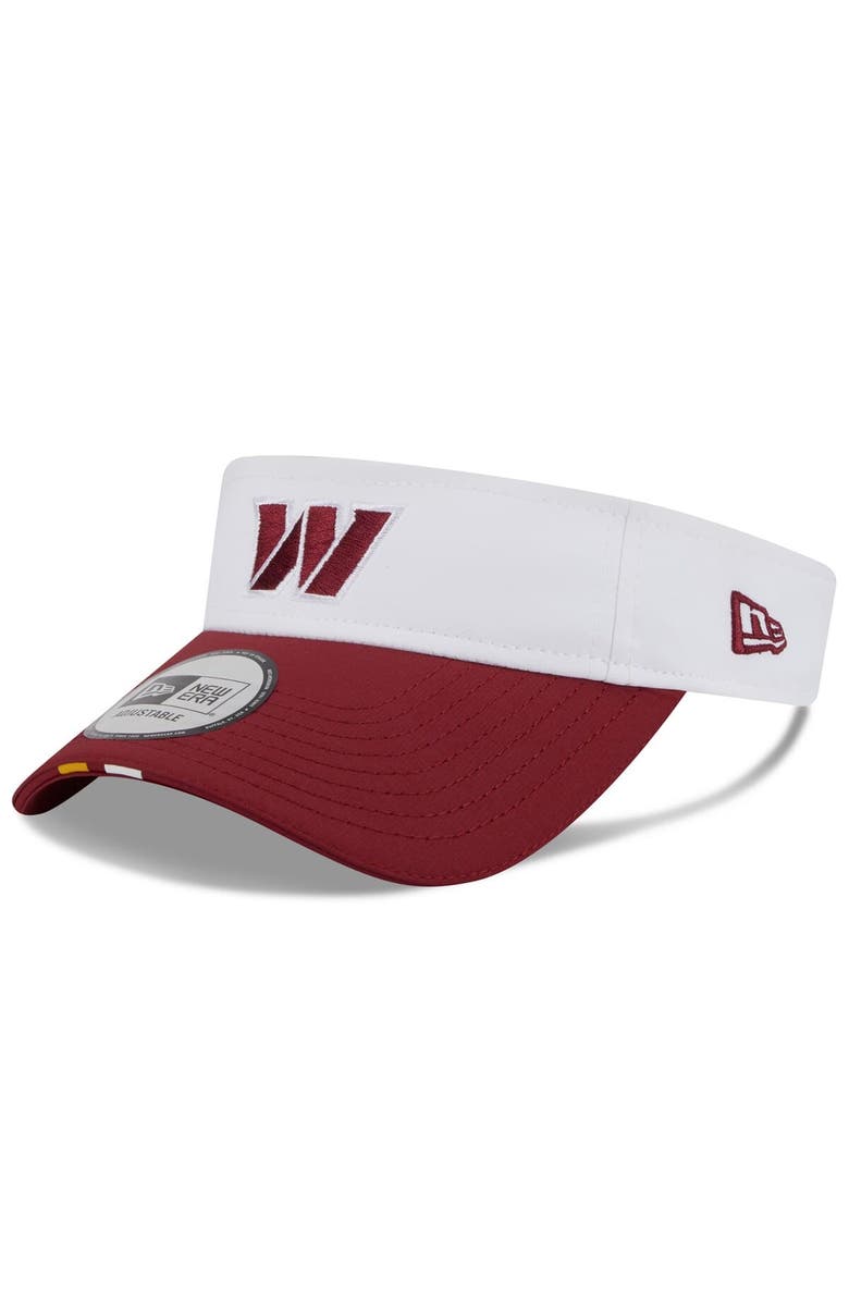 New Era Men's New Era White/Burgundy Washington Commanders 2025 NFL Training Camp Adjustable Visor, Main, color, White