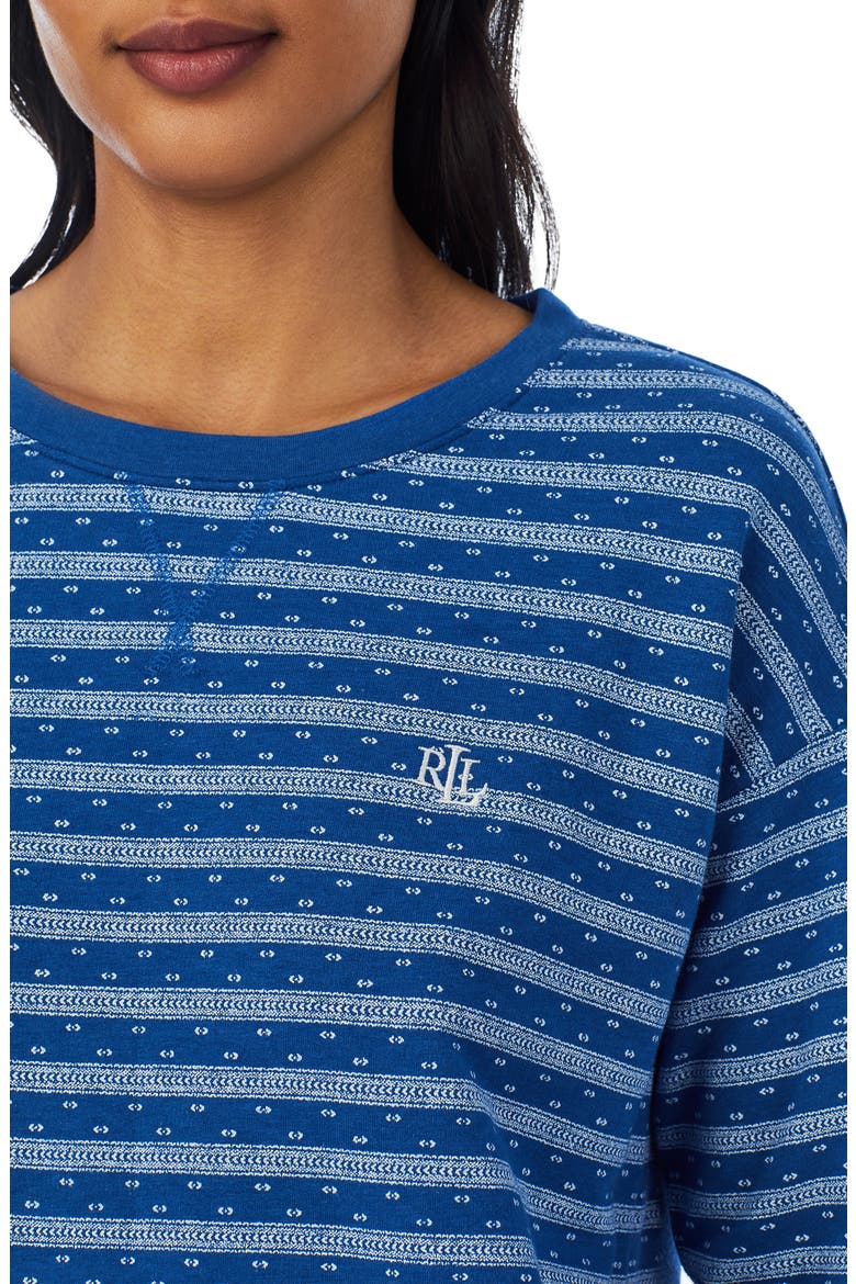 Stripe Knit Pajamas, Alternate, color, DKBL/PRT