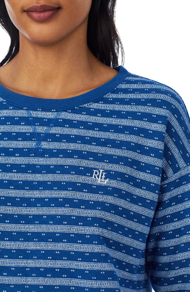 Lauren Ralph Lauren Stripe Knit Pajamas, Alternate, color, 