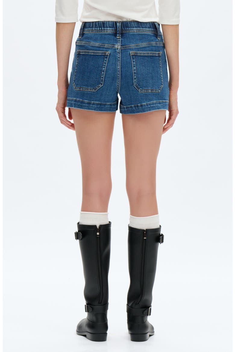 Mid Rise Denim Shorts, Alternate, color, DARK BLUE