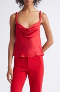 ALICE + OLIVIA Monique Twist Strap Cowl Neck Shell