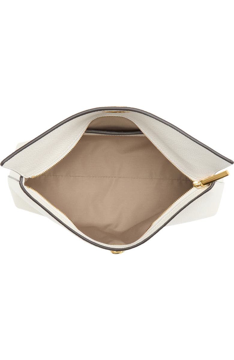 Veronica Beard Anchor Leather Clutch, Alternate, color, Off White