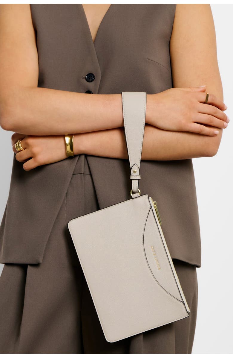 Katie Loxton Alba Wristlet Pouch in Oyster, Alternate, color, Oyster