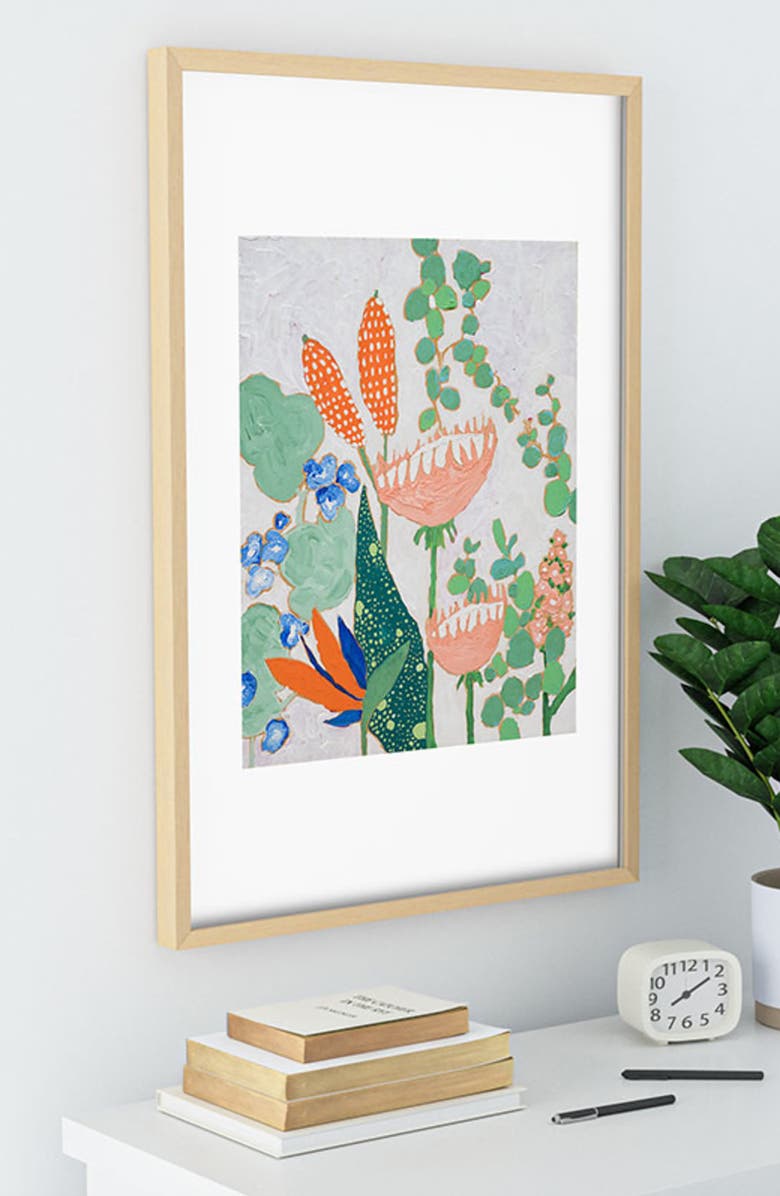 Deny Designs Protea & Birds of Paradise Framed Art Print, Alternate, color, Green