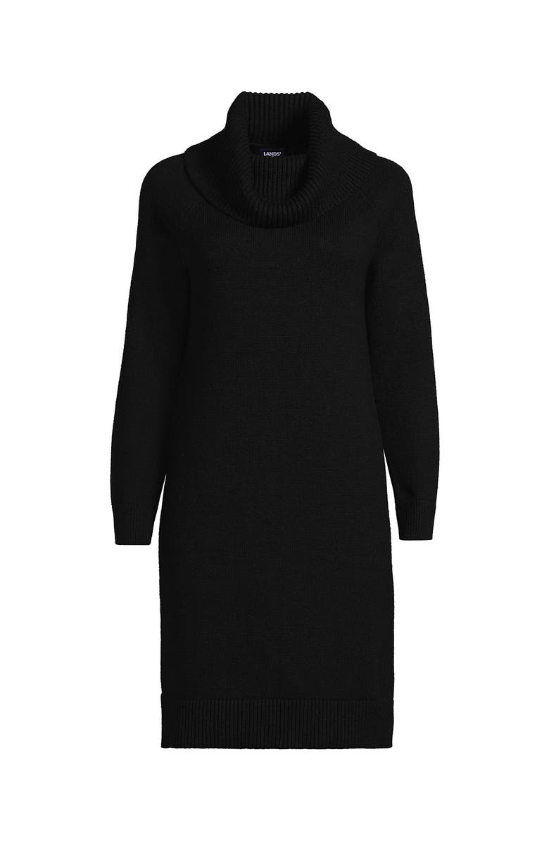Lands' End Cozy Lofty Cowl Neck Sweater Dress, Alternate, color, 