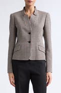 Max Mara Houndstooth Stand Collar Jacket