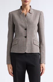 Max Mara Houndstooth Stand Collar Jacket