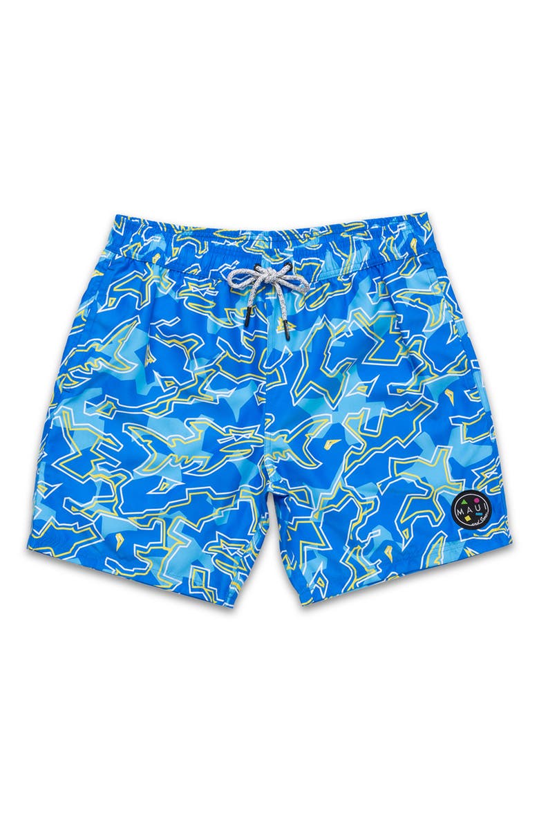 Maui & Sons Bad Fish Microfiber Swim Trunks, Alternate, color, 