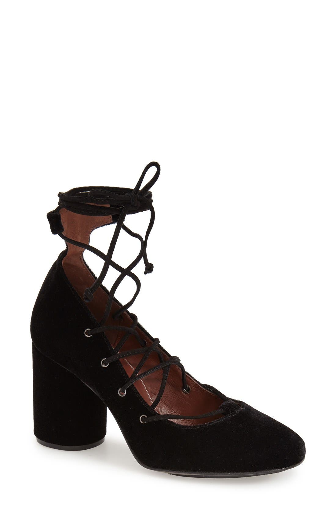 'Prize Tie' Ghillie Pump, Main, color, BLACK
