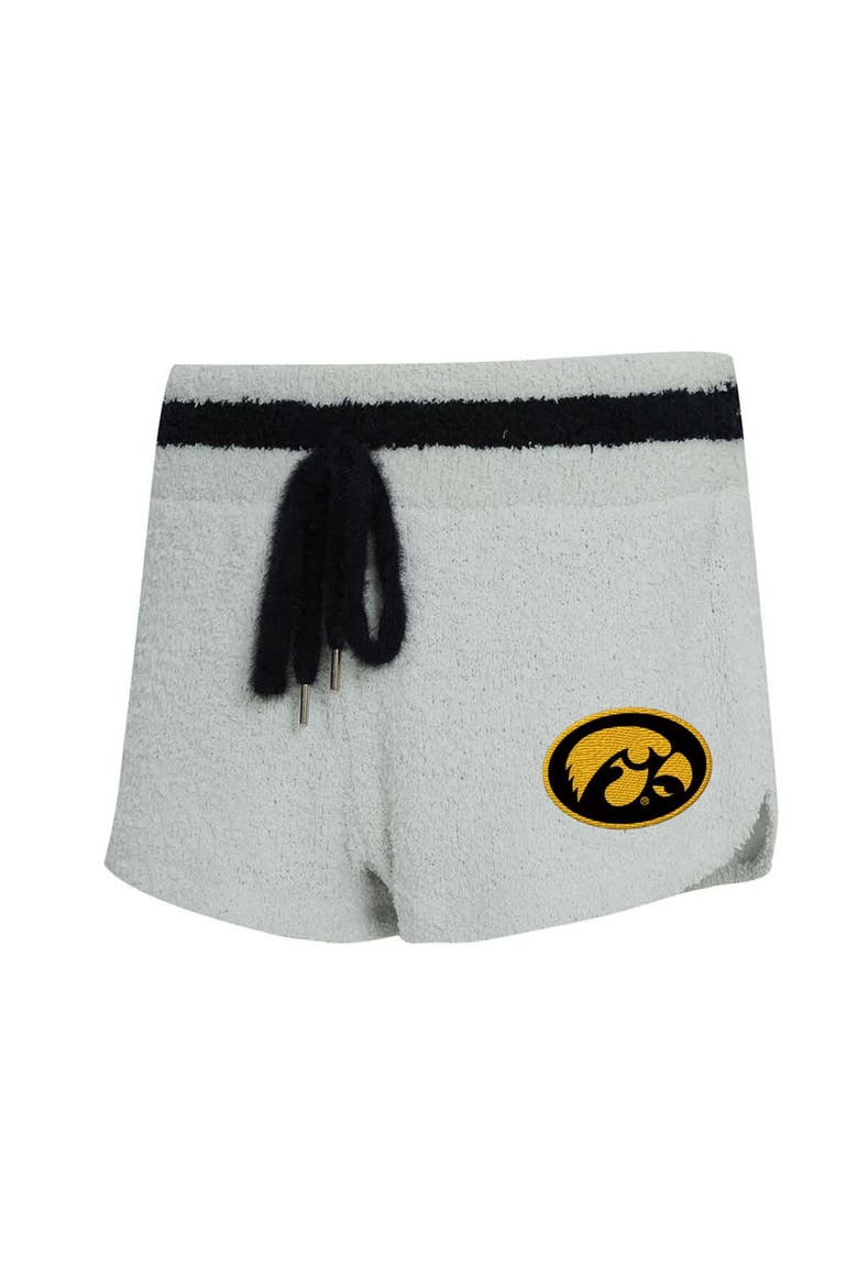Women's Concepts Sport Gray/Black Iowa Hawkeyes Whitley Long Sleeve Hoodie Top & Shorts Set, Alternate, color, Gray