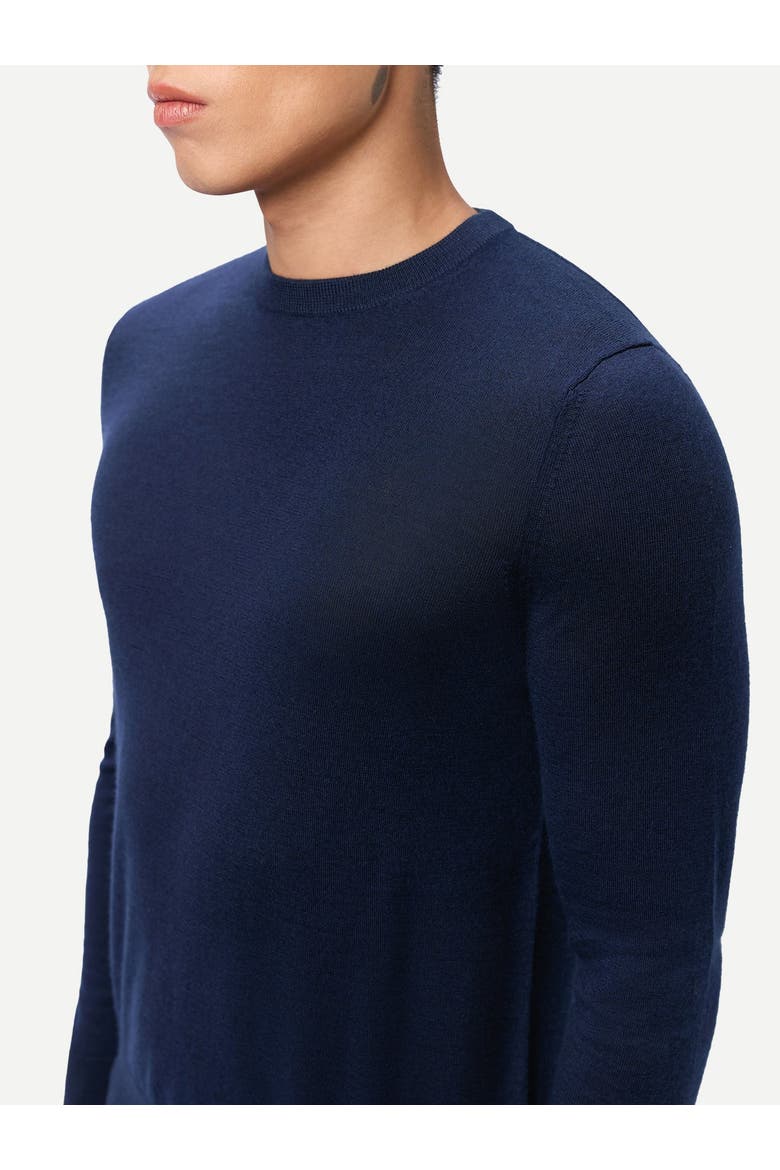 Cashmere Silk C-Neck Sweater, Alternate, color, mood indigo