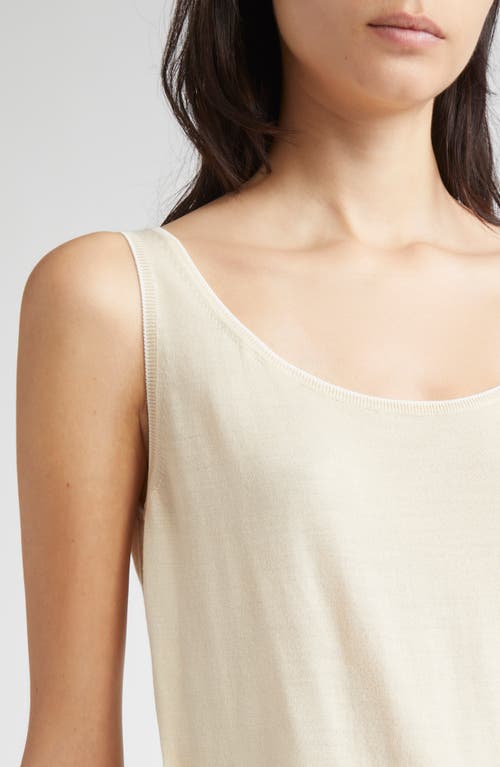Eleventy Tipped Merino Wool Sweater Tank In White